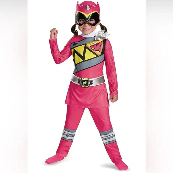 Power Rangers Other - Pink Power Rangers Costume  Dino Charge Classic Suit with Mask Size 7/8
